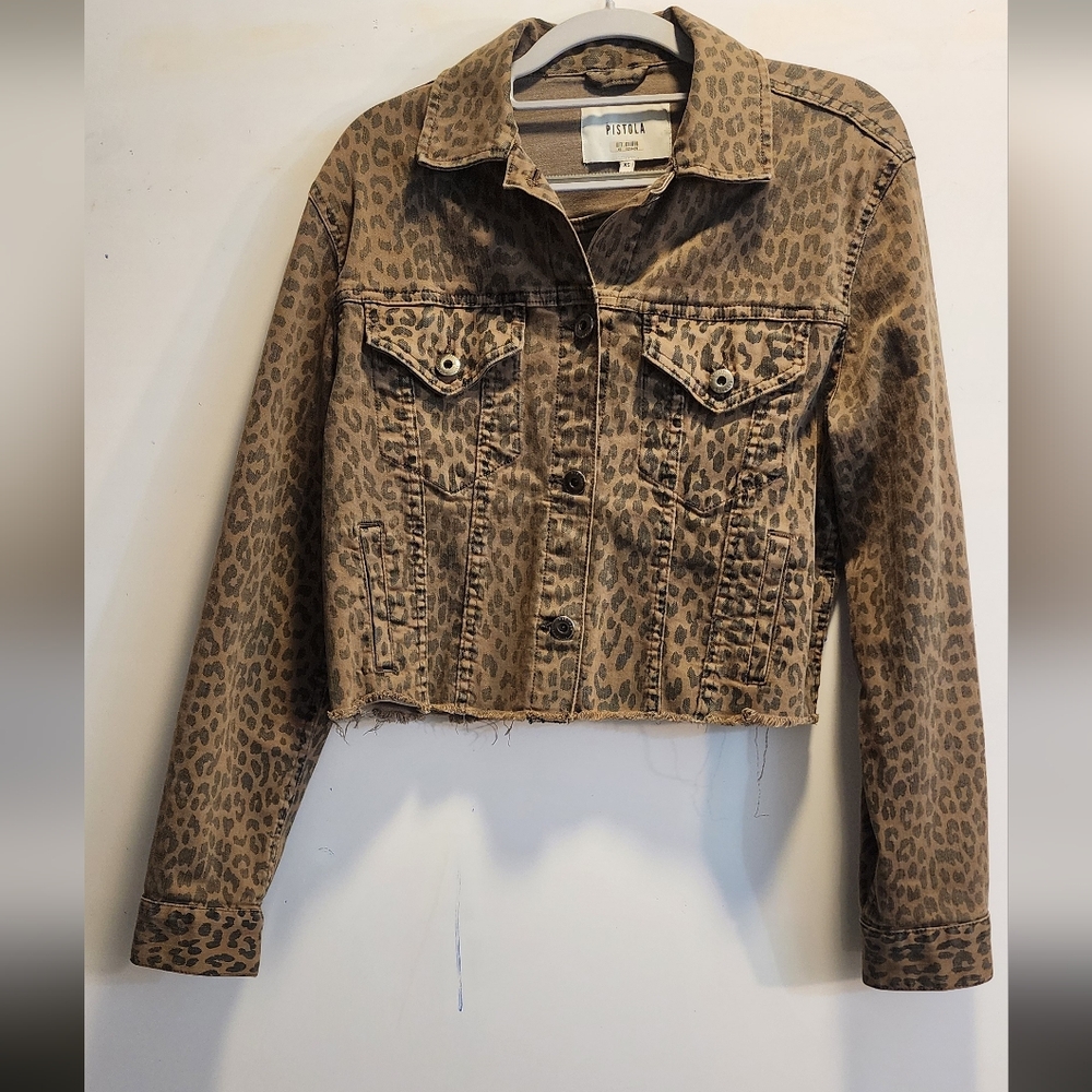 Leopard Print Cropped Jacket